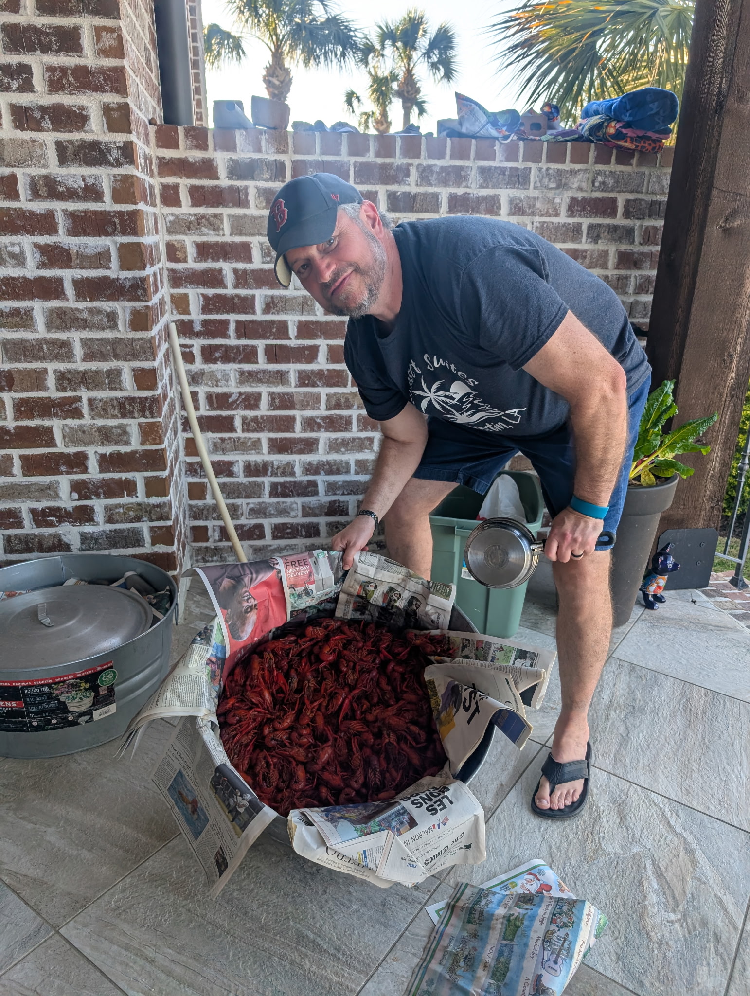 Charles cooking crawfish